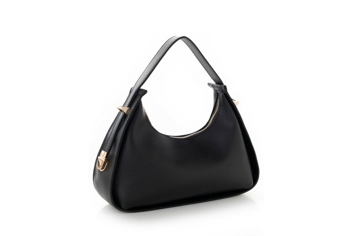 Lucky Bees 1263 Bolso de Cuero de Polivinilo Negro para Mujer Elegante con Lujoso Diseño Sofisticado para Cualquier Ocasión
